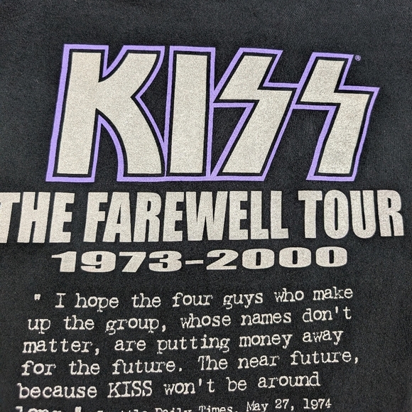 Vintage KISS The Farewell Tour 1973-2000 Single Stitch Short Sleeve Tee Size L - Picture 10 of 12